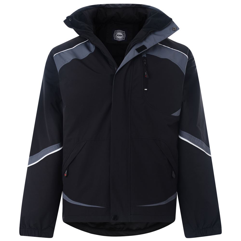KAM Extra Tall Water Proof Lined Jacket in Black (44) in Size MT to 4XLT