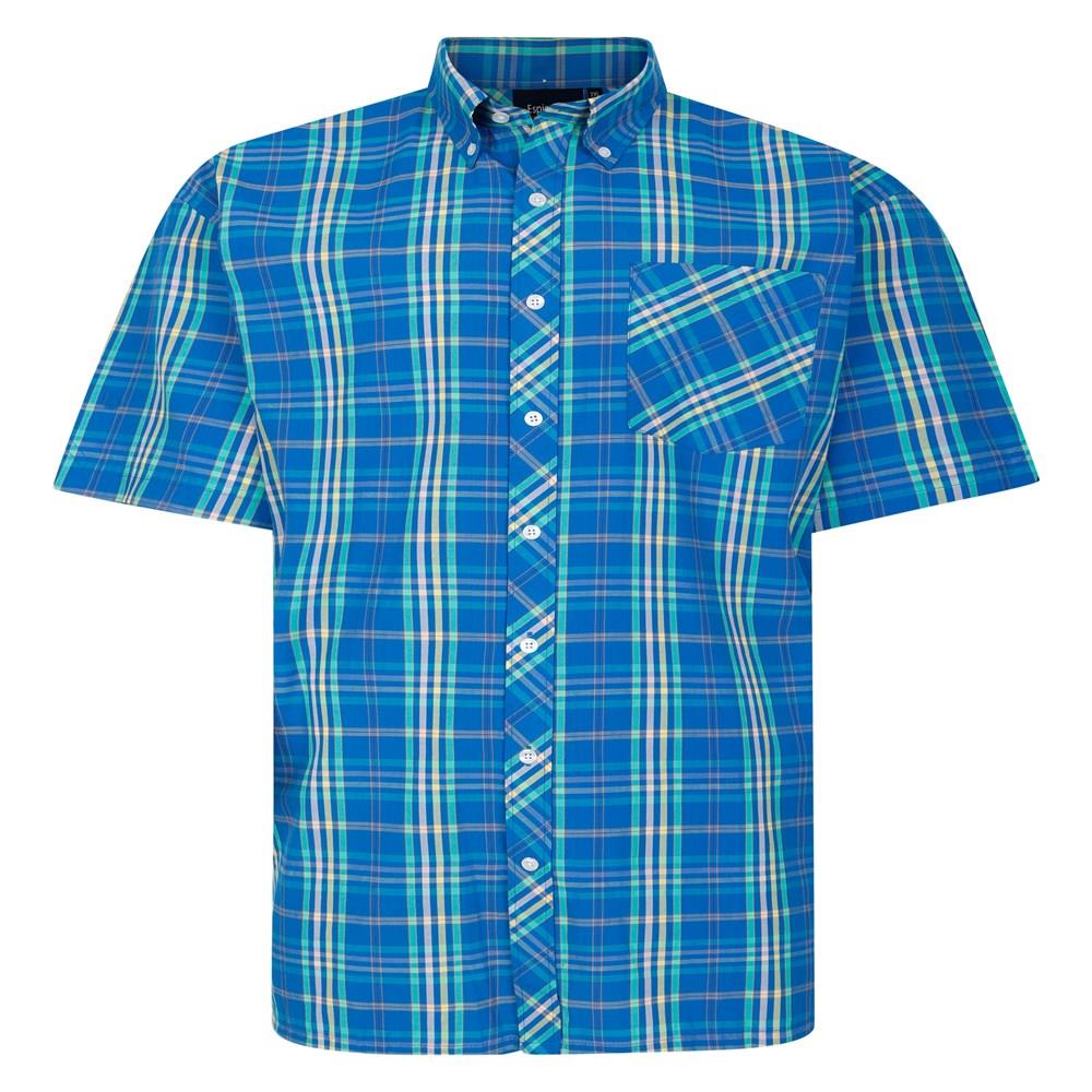 Espionage Short Sleeve Check Shirt For Men in 3 Colours, 2XL-8XL