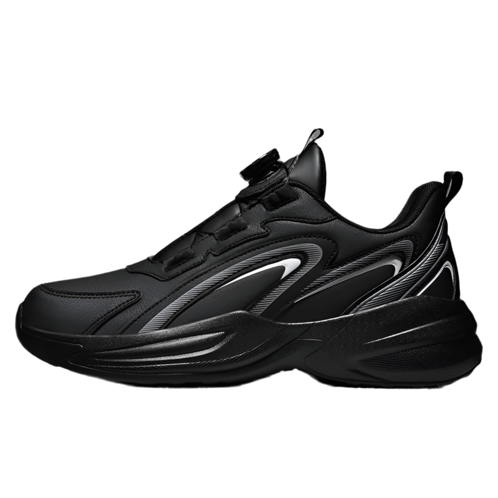 Waterproof Leather Sneaker Men's Rotating Button
