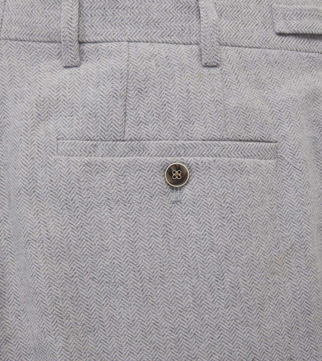 Skopes Jude Suit Trouser For Men's in Silver Herringbone, 28W to 52W