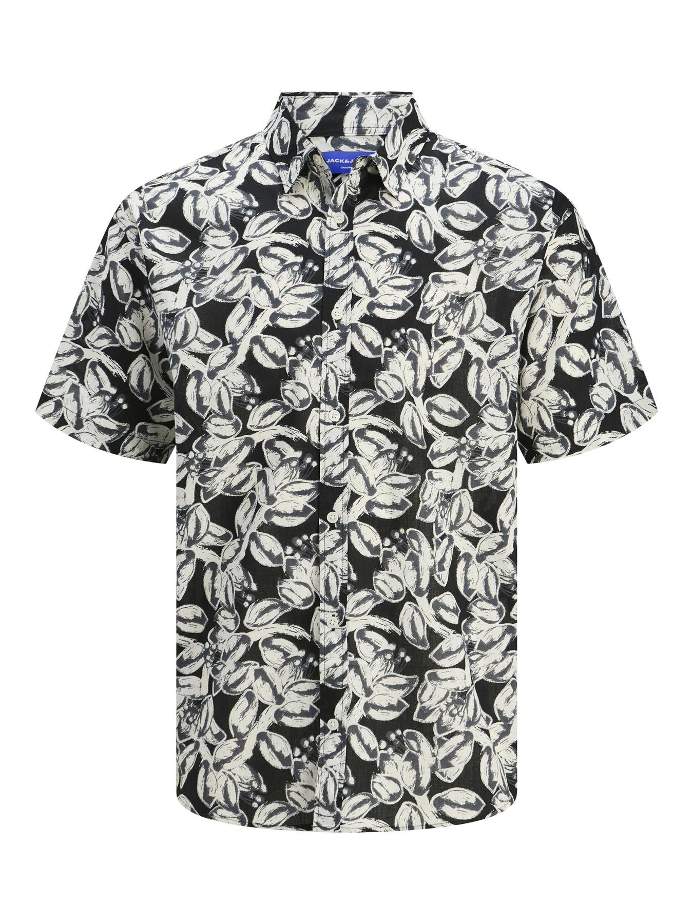 Jack & Jones Short Sleeves Shirt For Men (JORJOSHUA SPLIT AOP) in 3 Colours, 4XL-7XL