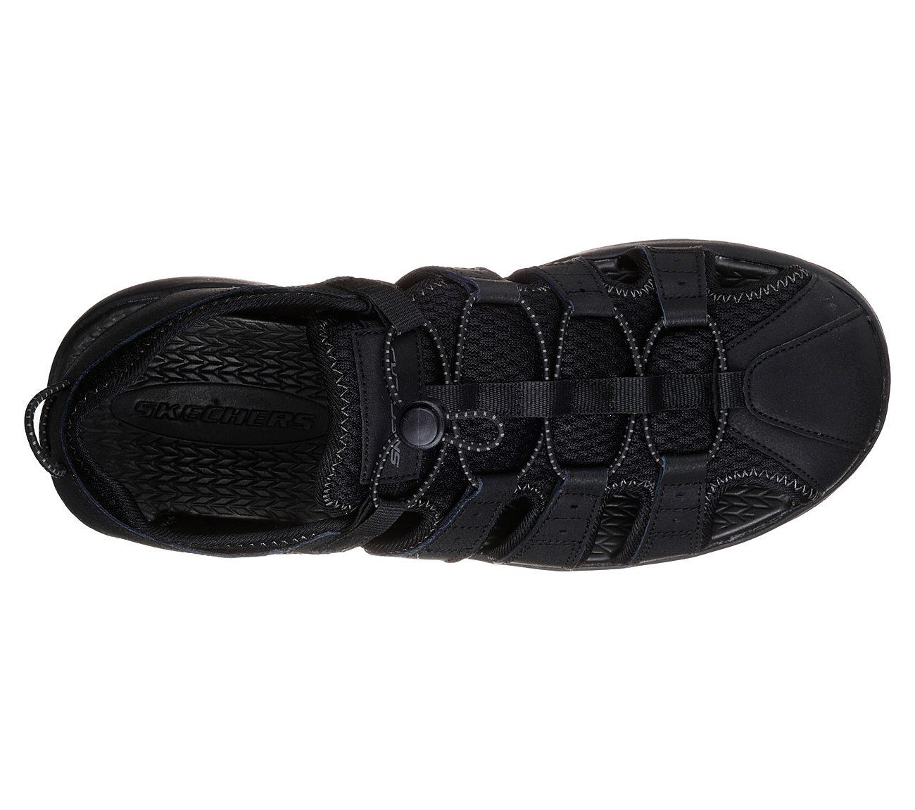 SKECHERS Men's Melbo-Journeyman Comfort Fisherman Sandal in Black