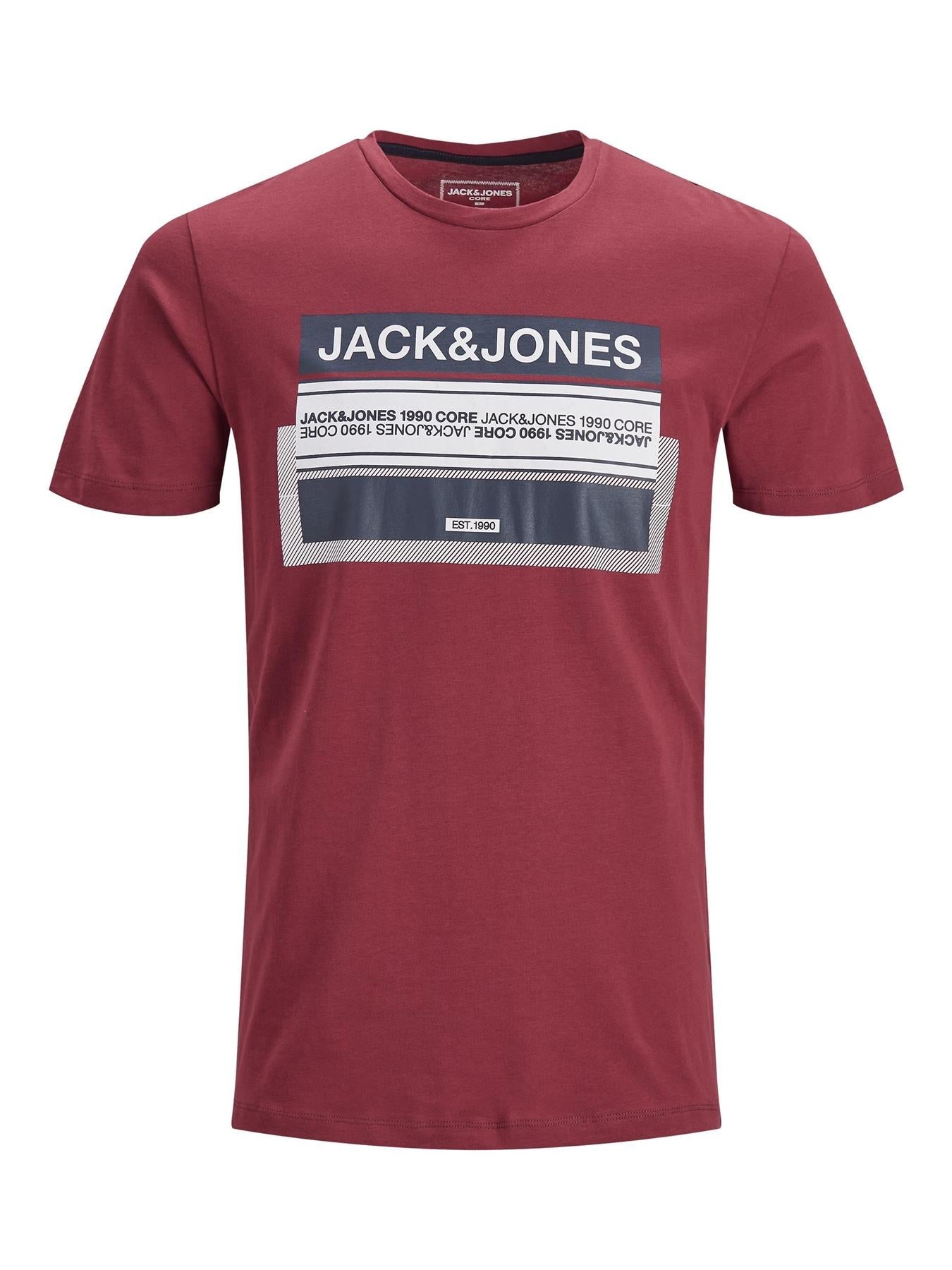 Jack & Jones Mens Plus Booster Logo Printed Tee