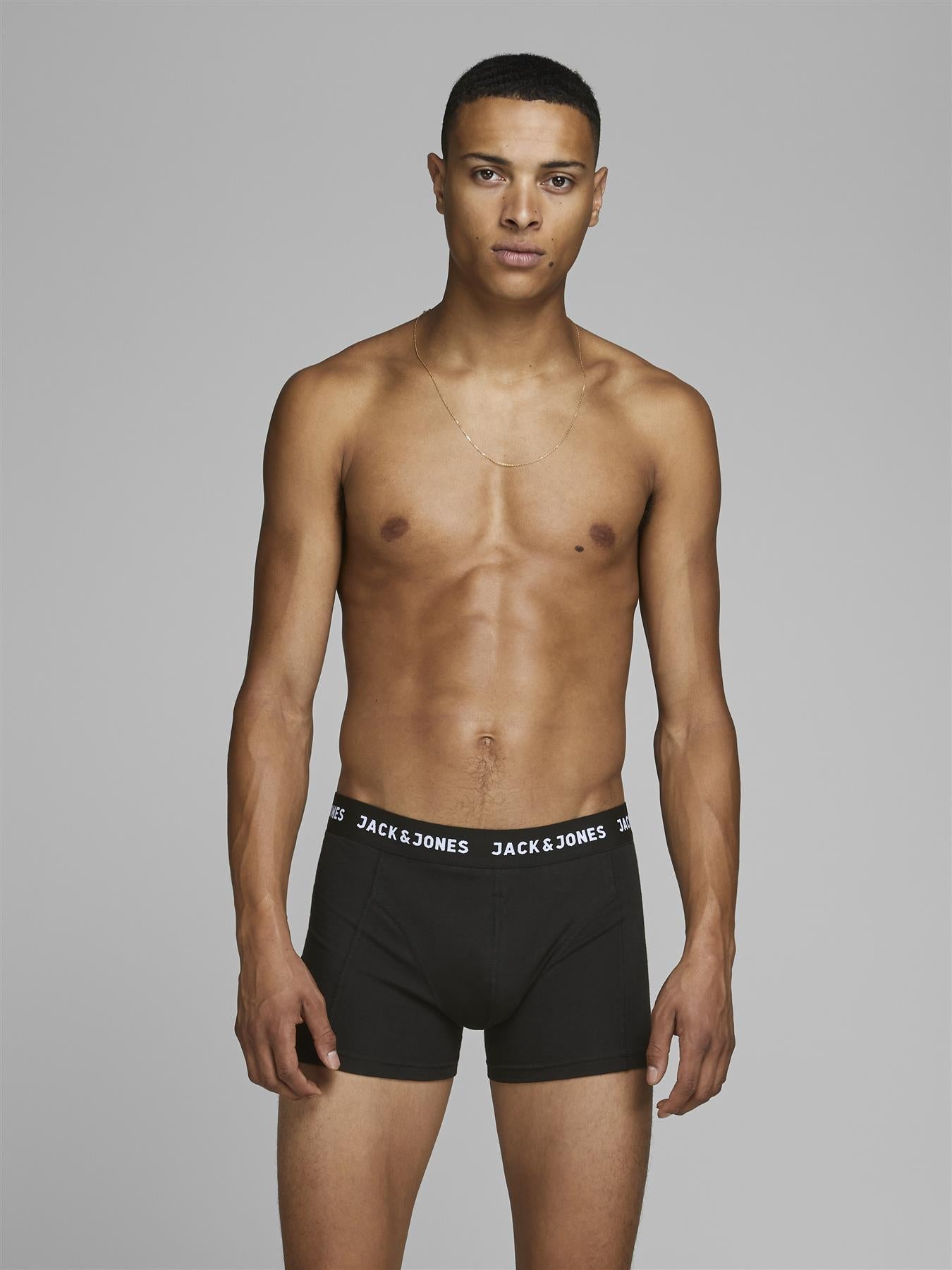 Jack & Jones Trunks 3 Pack For Men in Black (JACANTHONY) in Black, M-XL