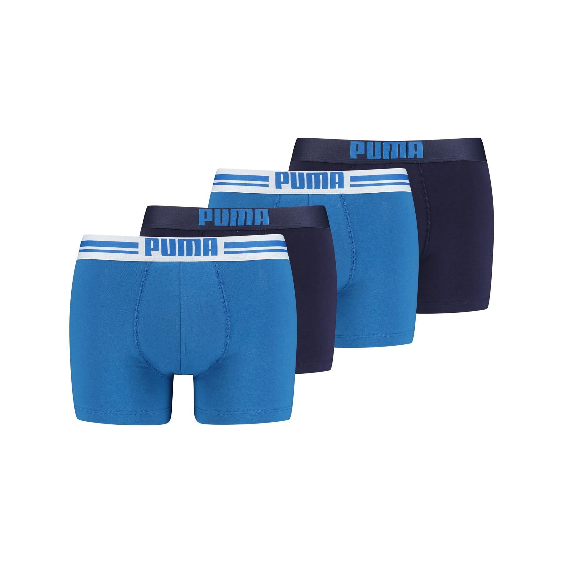 PUMA Men's Placed Logo Boxer Shorts Ecom in Pack of 4 in Small To XL