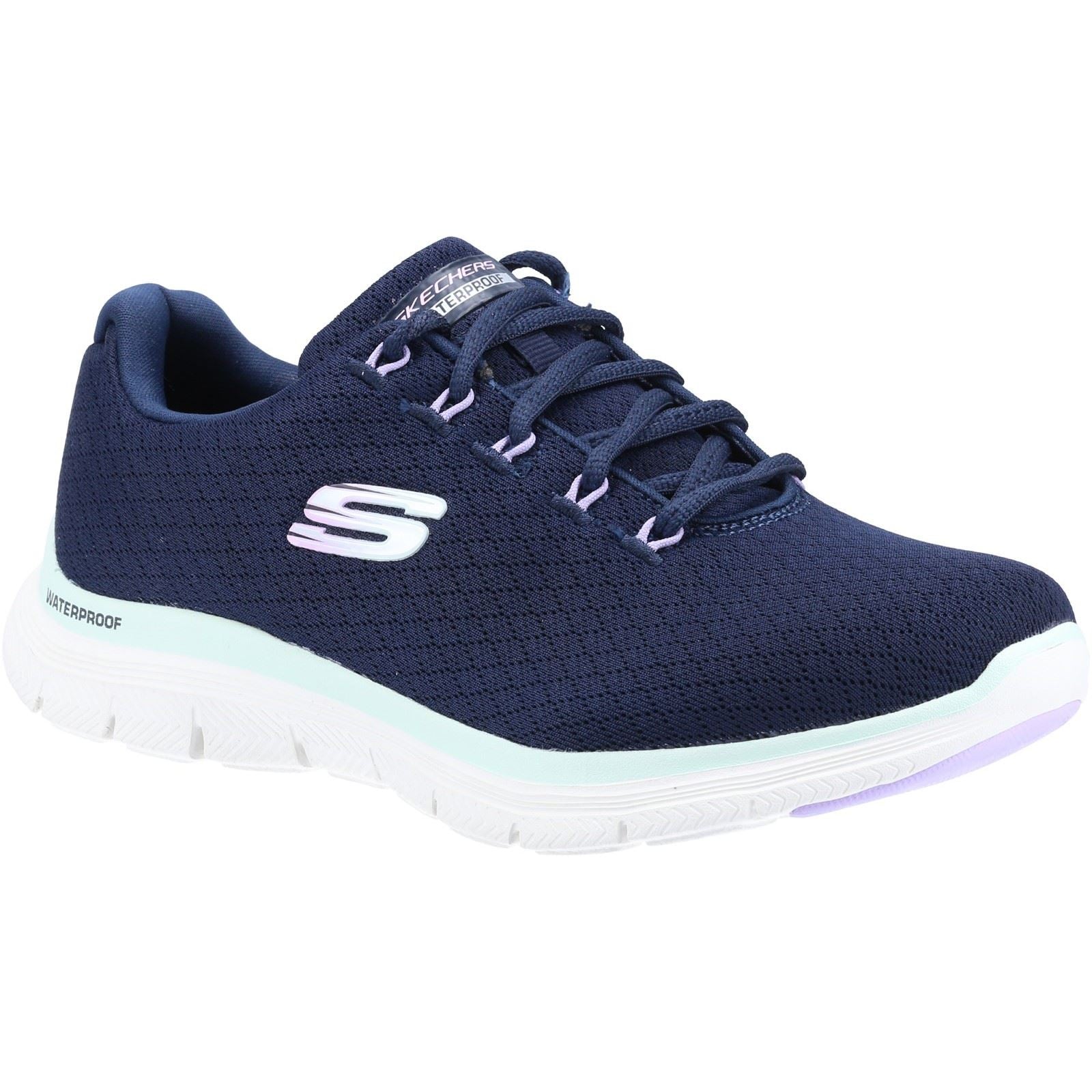 Skechers Flex Appeal 4.0 Coated Fidelity Shoes Ladies Sports in Navy