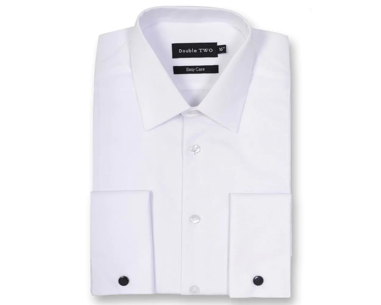 DOUBLE TWO WHITE MARCELLA BIB FRONT DRESS SHIRT SIZE 14.5-23