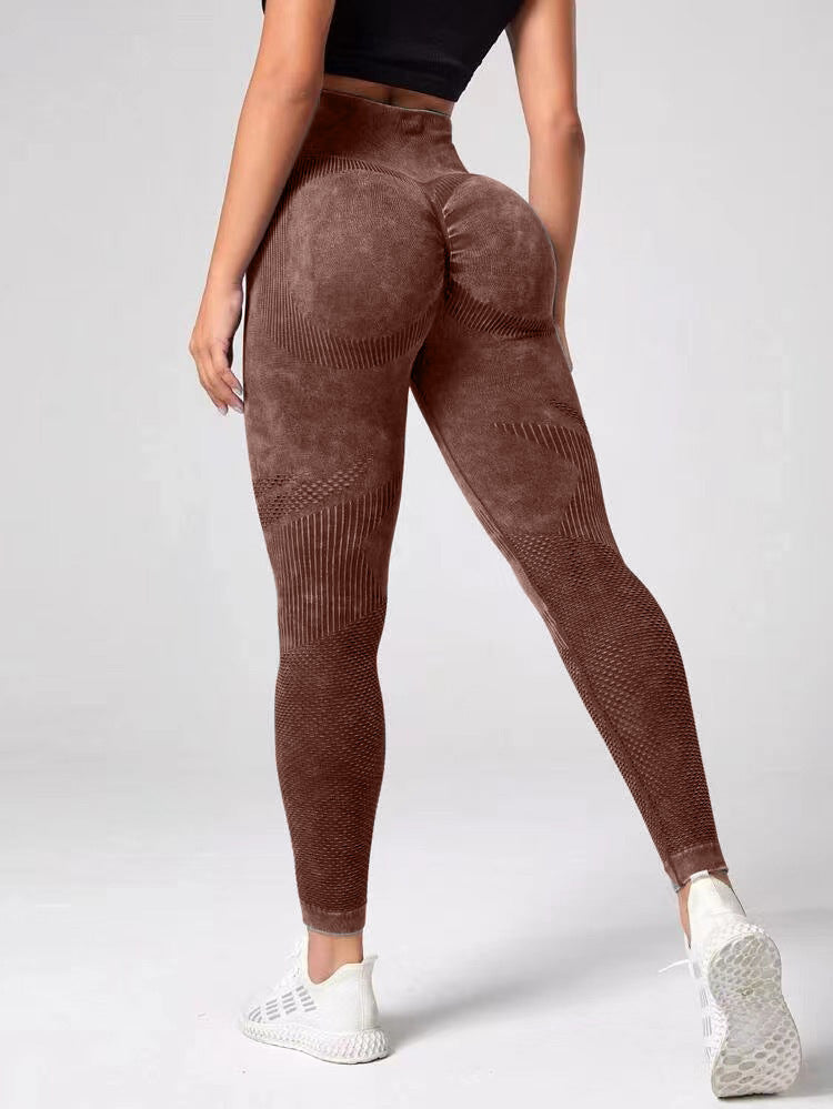 Hollow Design Seamless Leggings High Waist Hip Lifting Running Sports Fitness Yoga Pants Fashion Women's Clothing