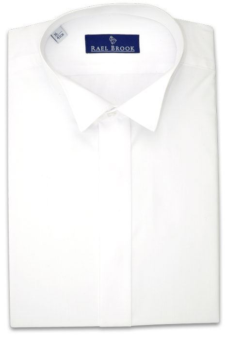 Rael Brook Mens Wing Collar Evening Dress Shirt in White