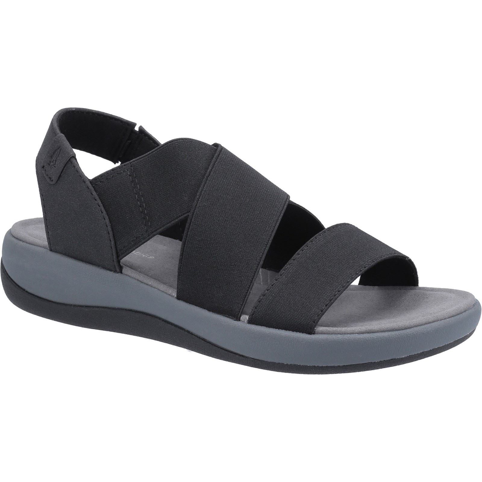 Hush Puppies Sophia Elastic Cross Strap Ladies in Black