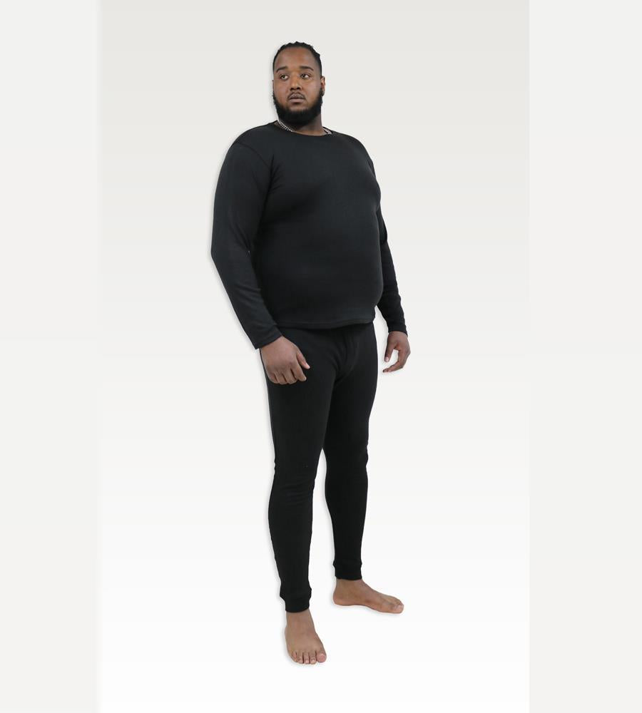 D555 EXETER Thermal Long Sleeve T-Shirt For Men in Black, 2XL-8XL