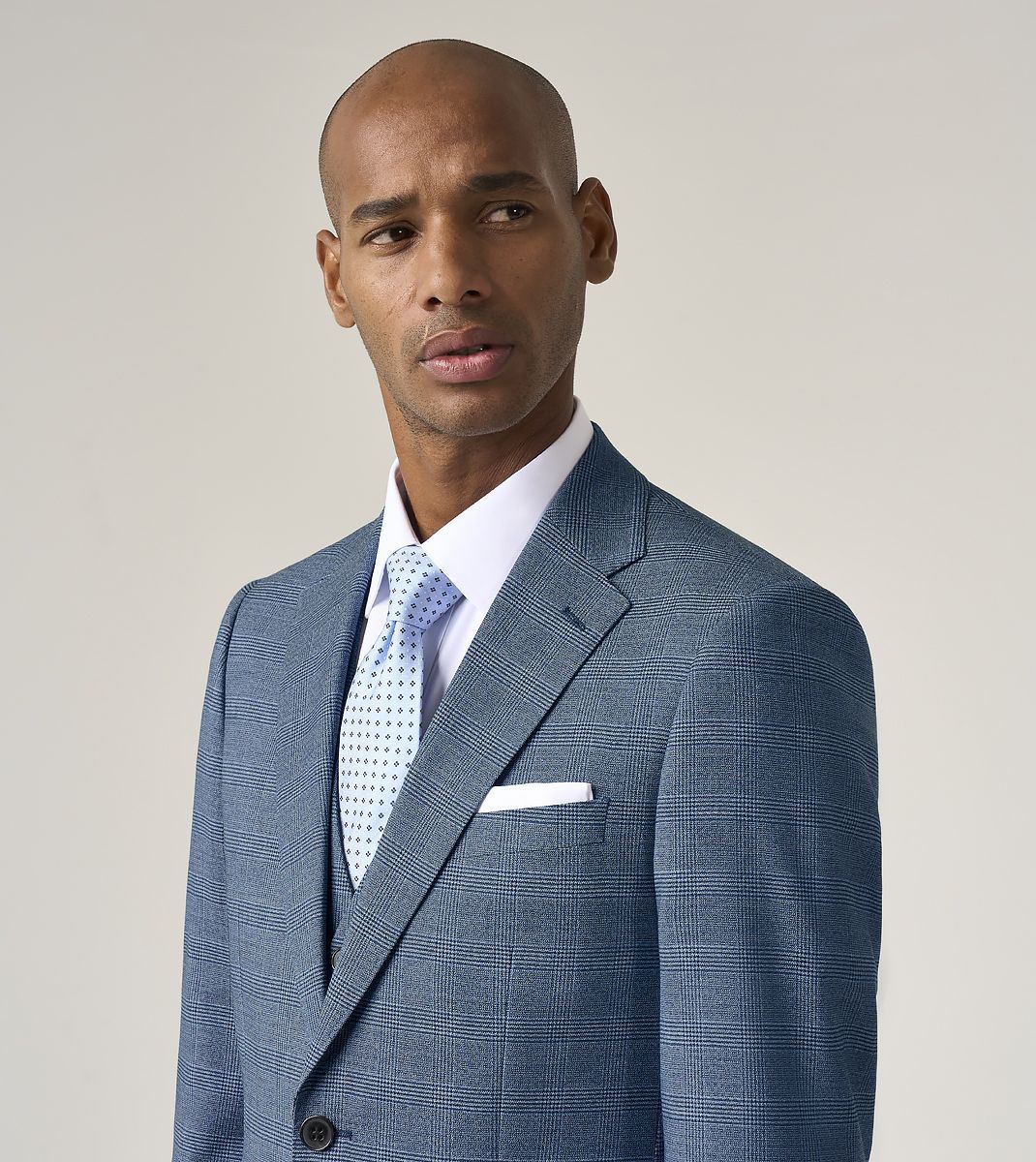 Skopes Tailored Fit Anthony Suit Jacket For Men in Blue Check, 36S-62L