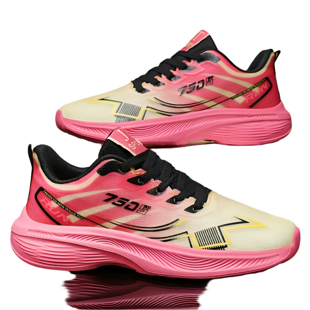 Men's Breathable Geometric Sports Shoes, Low Top Lace-up Hiking & Outdoor Sneakers