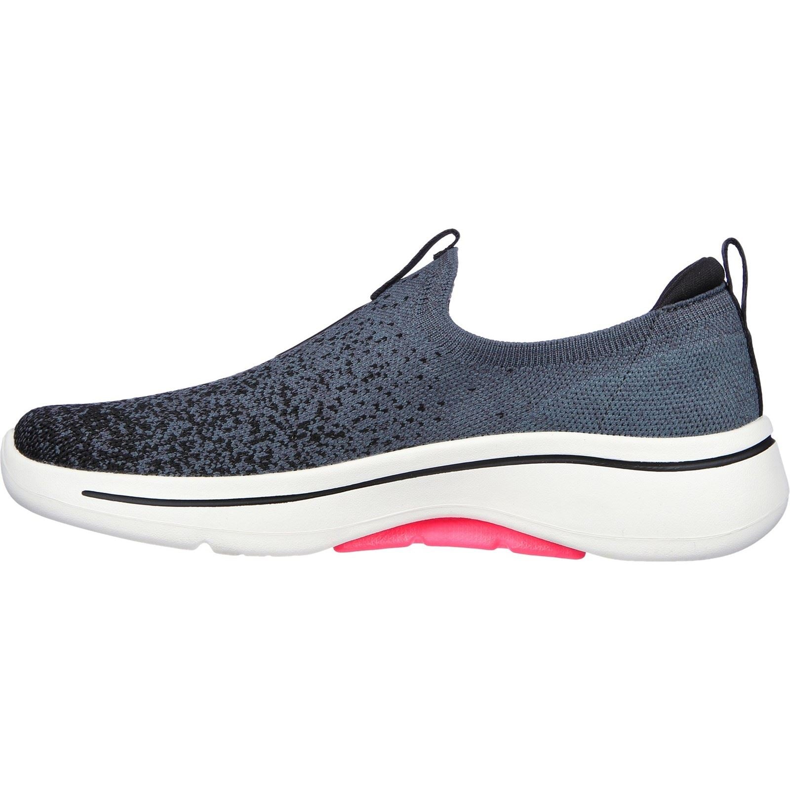 Skechers (GAR124873) Women's Go Walk Arch Fit Lunar Views Trainers in Black /Hot pink 3 to 8