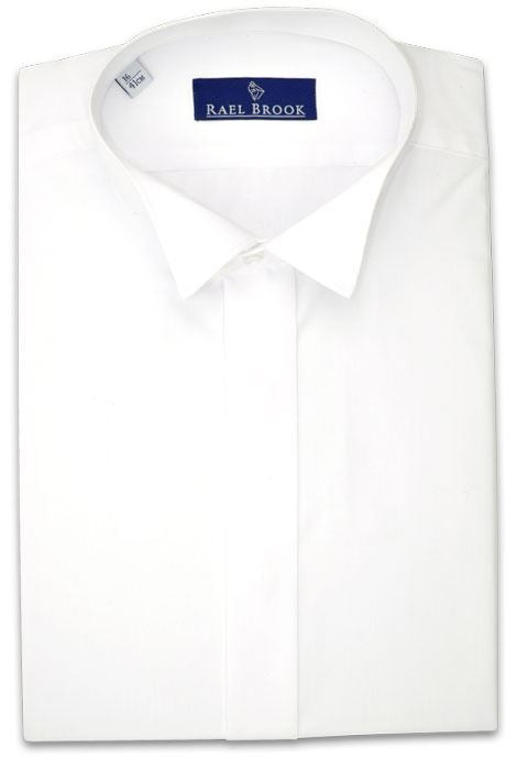 Rael Brook Mens Wing Collar Evening Dress Shirt in White