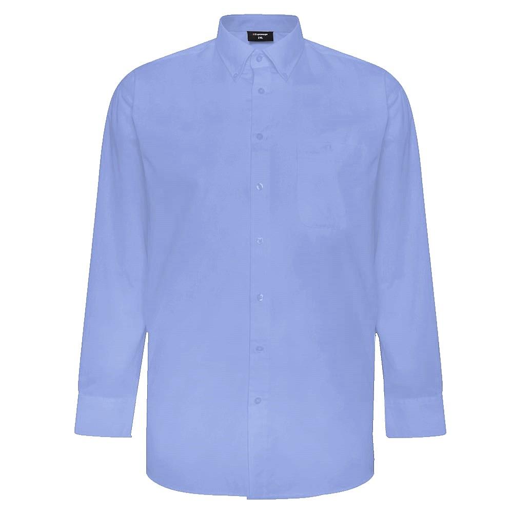 Espionage Big Size Mens Cotton Rich Long Sleeve Plain Shirt (150) 2XL - 8XL, 7 Colours