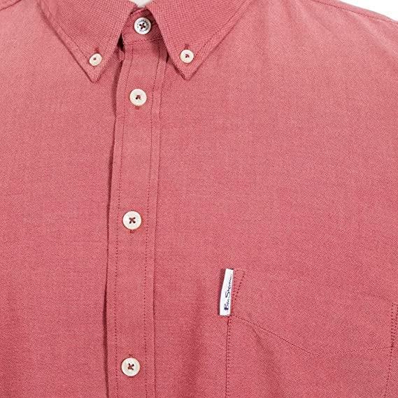 Ben Sherman Mens Big Size Short Sleeve Organic Cotton Oxford Shirt (65095) 2XL-5XL, 4 Colours