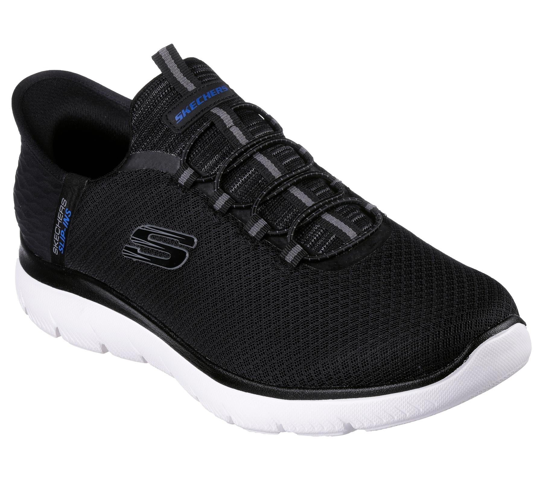 Skechers Slip On Sneaker Shoe For Men Summits High Range Mesh Slip-Ins in Black, 5.5-14