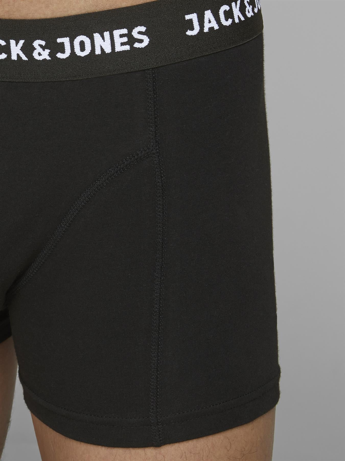 Jack & Jones Trunks 3 Pack For Men in Black (JACANTHONY) in Black, M-XL