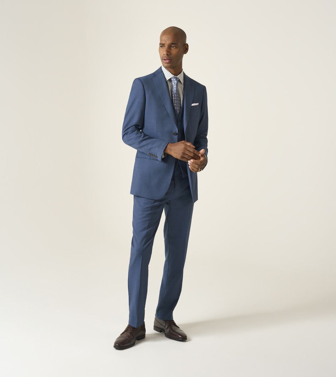 Skopes Remo Wool Rich Suit Tailored Fit Jacket For Men in Blue, 36S-62L