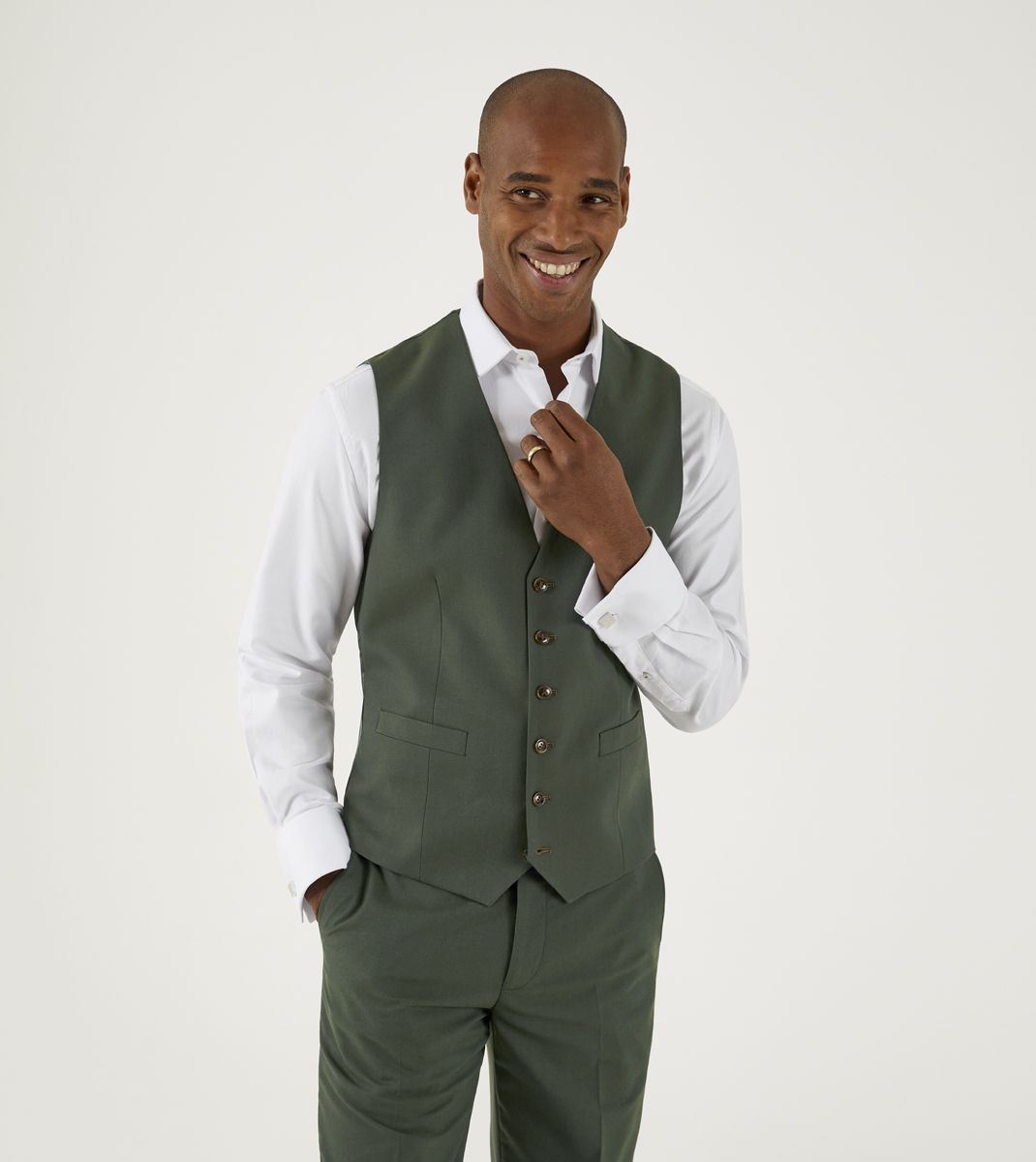 Skopes Harvey Suit Waistcoat For Men in Green, 36R-62R