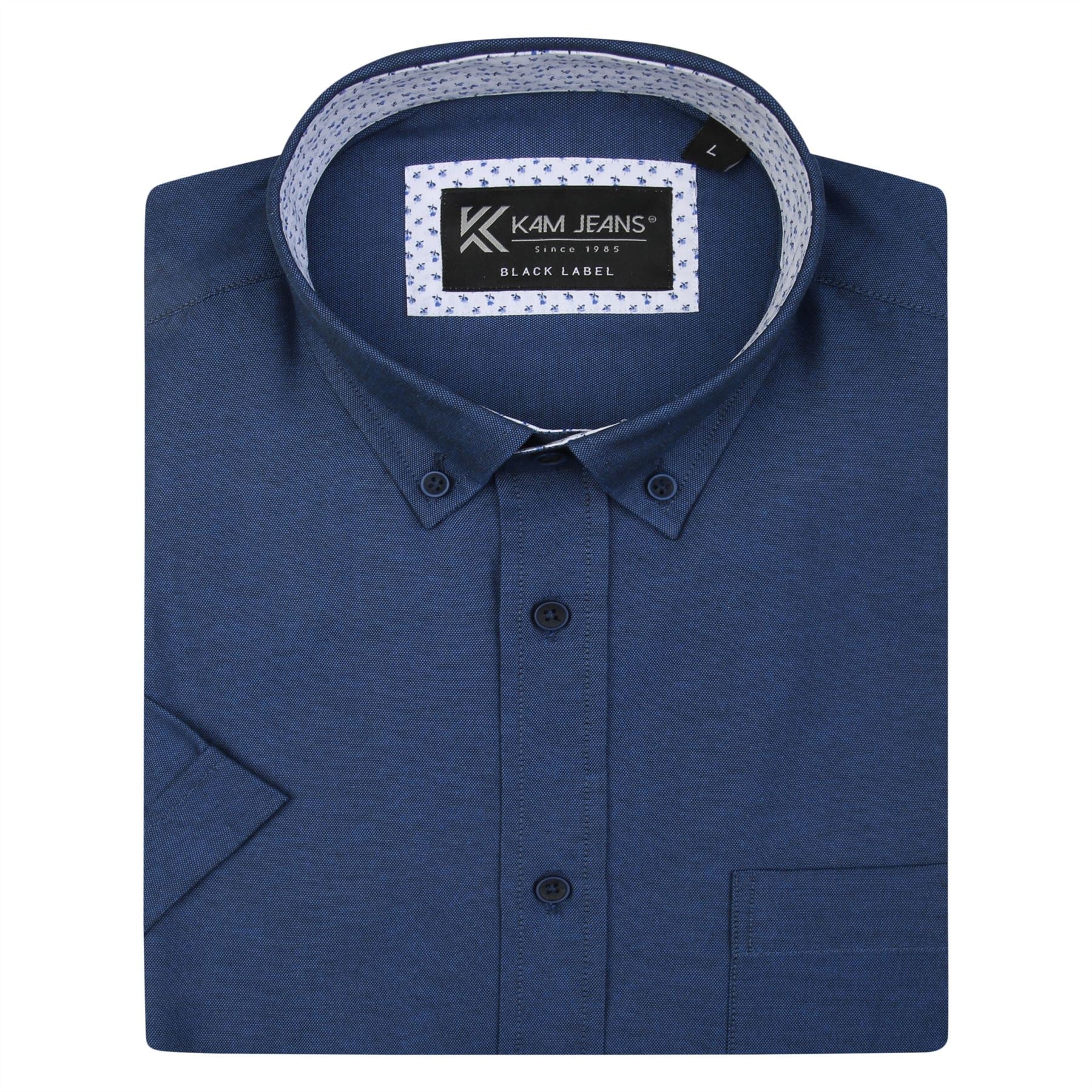 KAM Premium Oxford Short Sleeve Shirt For Men in 7 Colours, 2XL-8XL