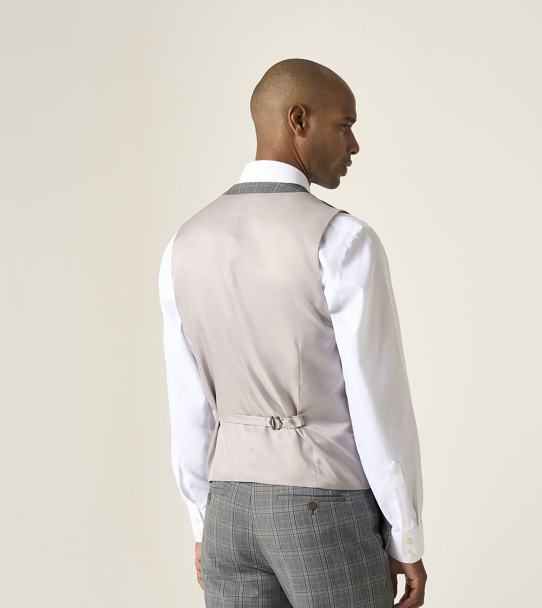 Skopes Dettori Suit Waistcoat For Men in Brown Blue Check, 34R-62R