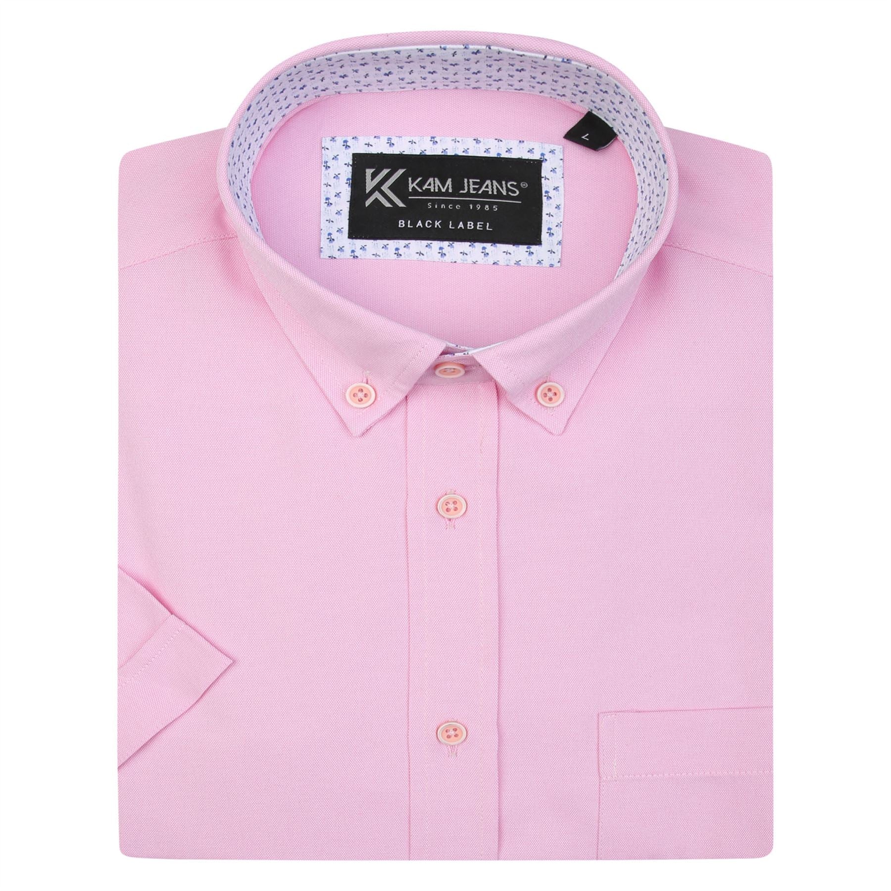 KAM Premium Oxford Short Sleeve Shirt For Men in 7 Colours, 2XL-8XL