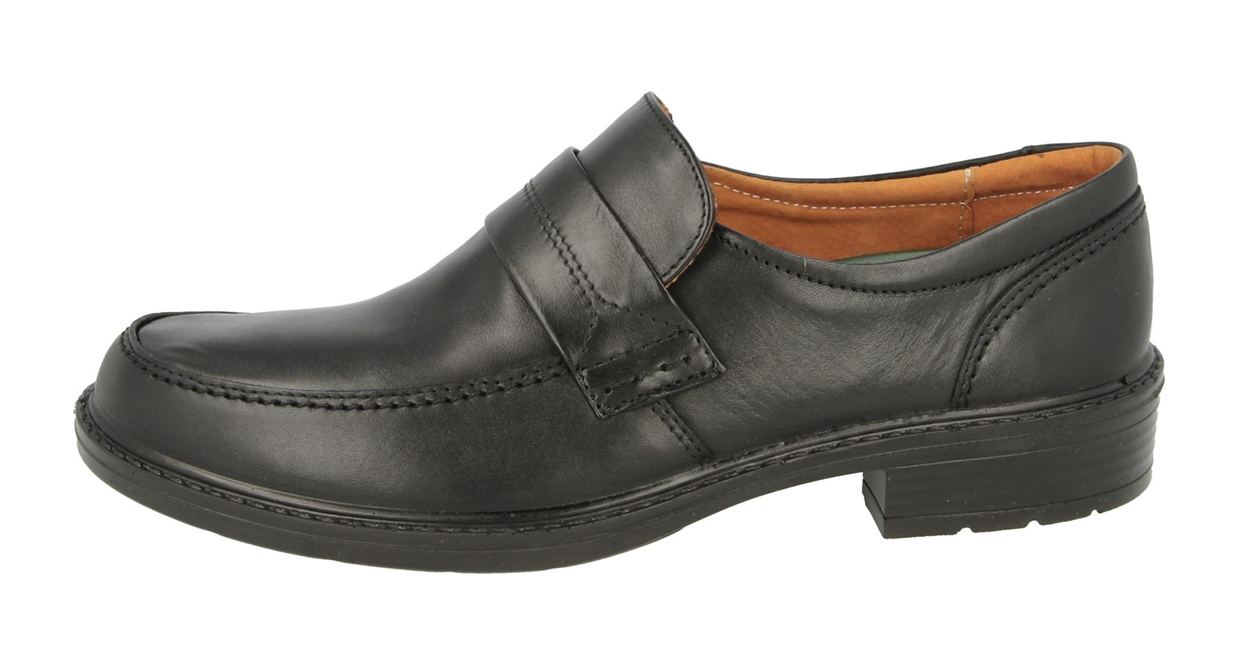 DB Mens Wide Fit (EE) Easy Wear Leather Slip On Shoes (Keaton) in Black Size 7.5