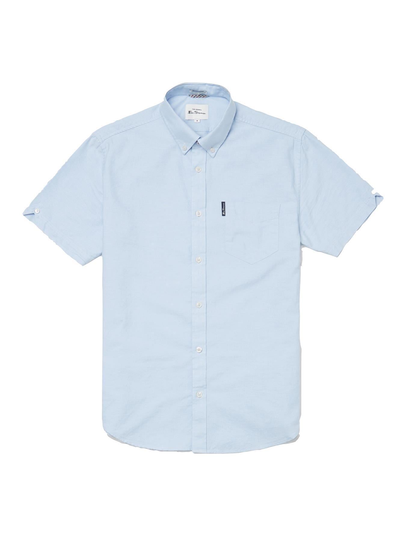 Ben Sherman Mens Big Size Short Sleeve Organic Cotton Oxford Shirt (65095) 2XL-5XL, 4 Colours