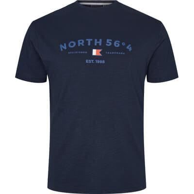 North 56*4 Men's Plus Size Premium Cotton Printed Tee Shirt With Chest Brand Logo EUXXL-EU8XL, 2 Colours