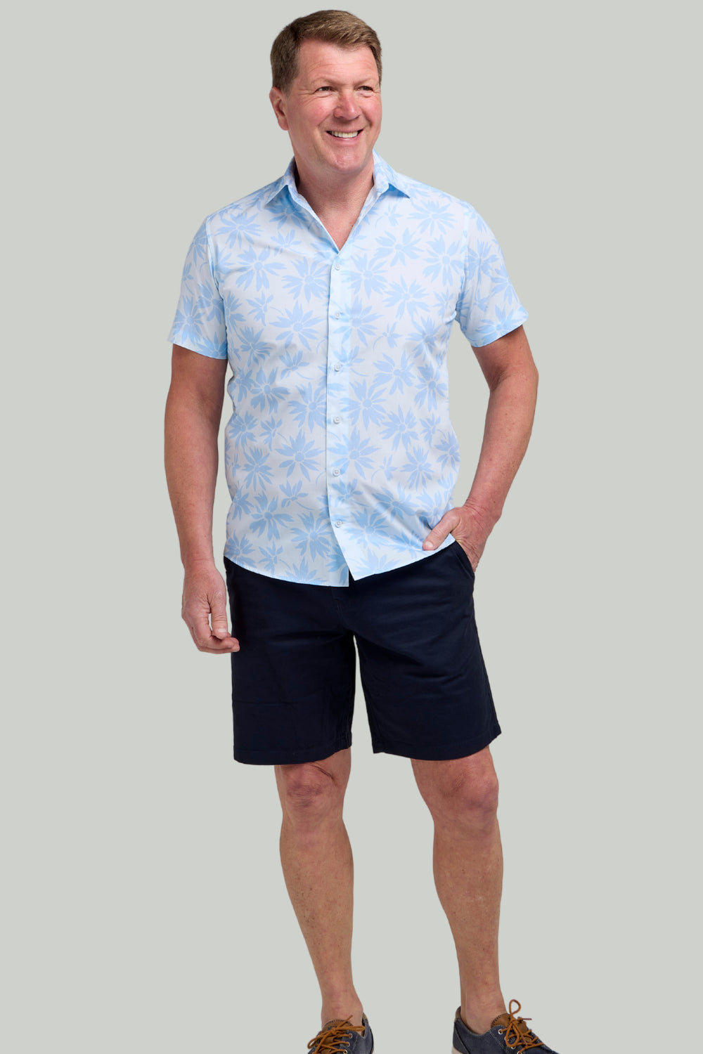 Double TWO Floral Print Short Sleeve Shirt For Men in 2 Colours, M-5XL