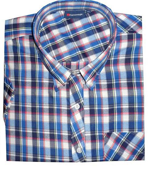 ESPIONAGE EASYCARE SHORT SLEEVED CHECKED SHIRTS (122)SIZE 2XL-8XL,6 COLORS