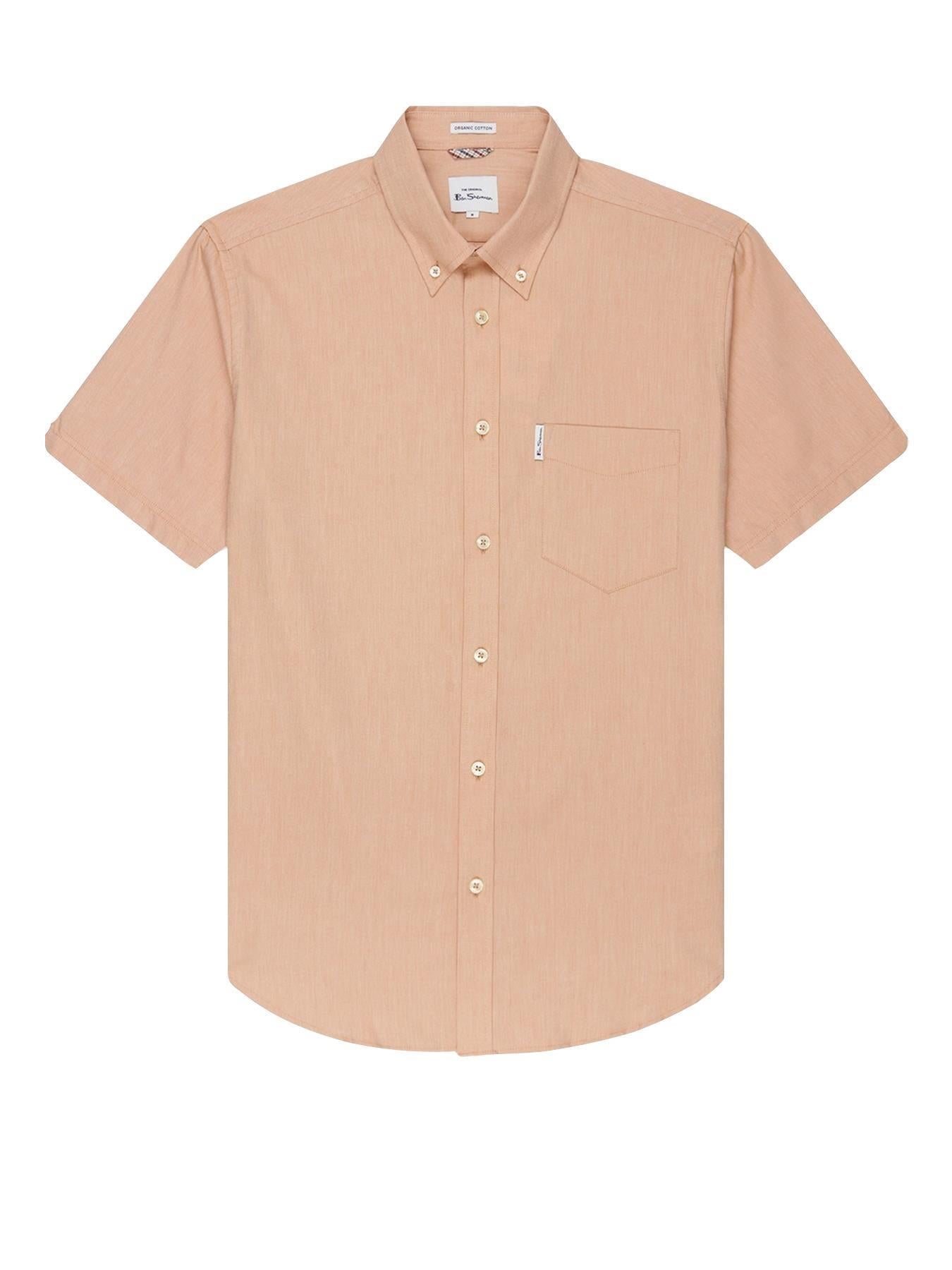 Ben Sherman Mens Big Size Short Sleeve Organic Cotton Oxford Shirt (65095) 2XL-5XL, 4 Colours