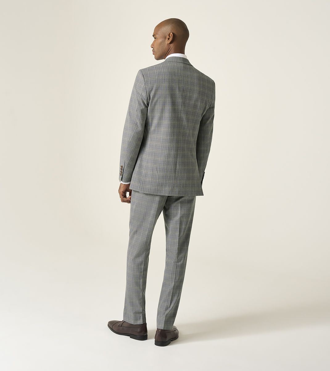 Skopes Dettori Tailored Fit Suit Jacket For Men in Brown Blue Check, 36S-62L