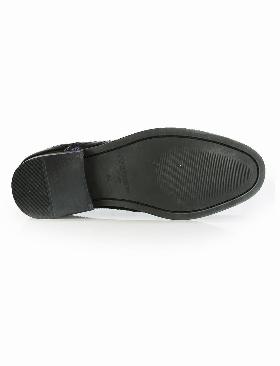 Front Men's Diego Brogues Formal Leather Lace Up Shoes in Black 7 to 12