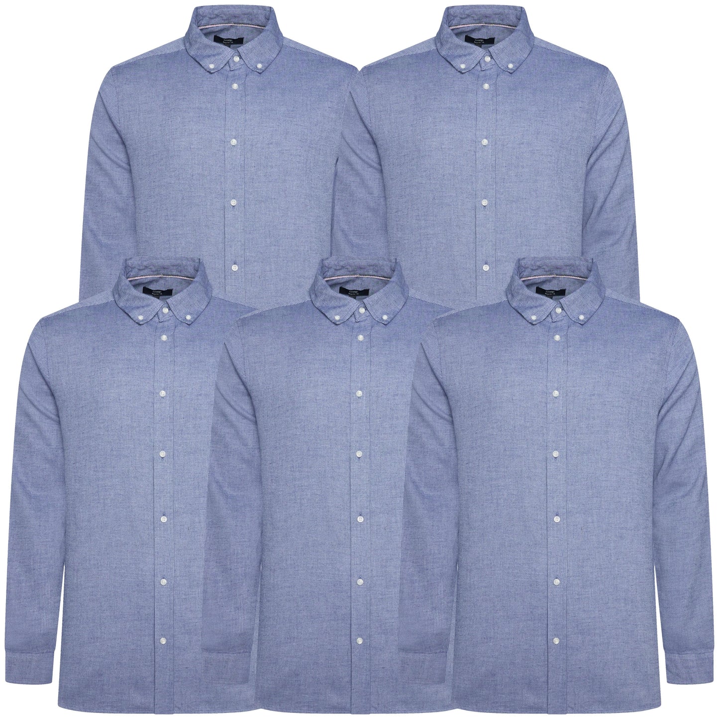 Men's Waffle Textured Long Sleeve Shirt | Blue | Singles & Multi-Packs