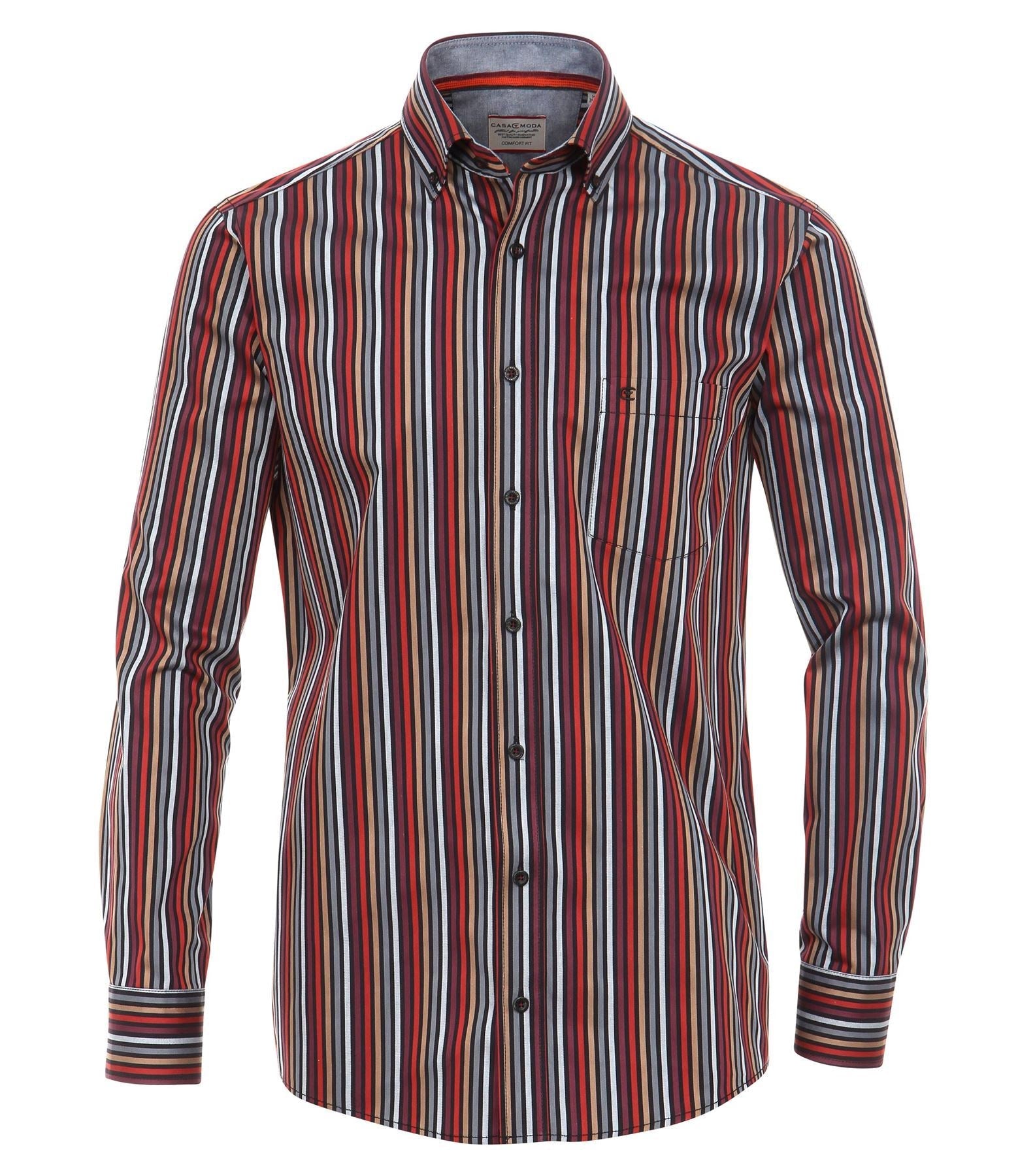 Casa Moda Premium Cotton LS Striped Shirt in Size L to 5XL, 2 Options