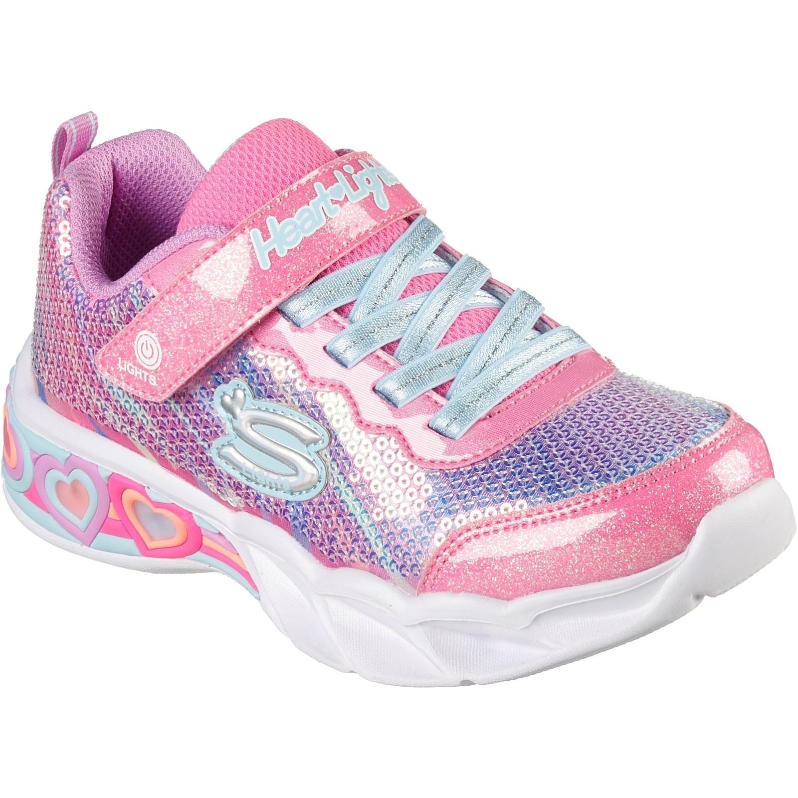 Skechers (GAR302313L) Childrens Sports Sweetheart Lights Lets Shine Shoes in UK 1.5 to 13.5