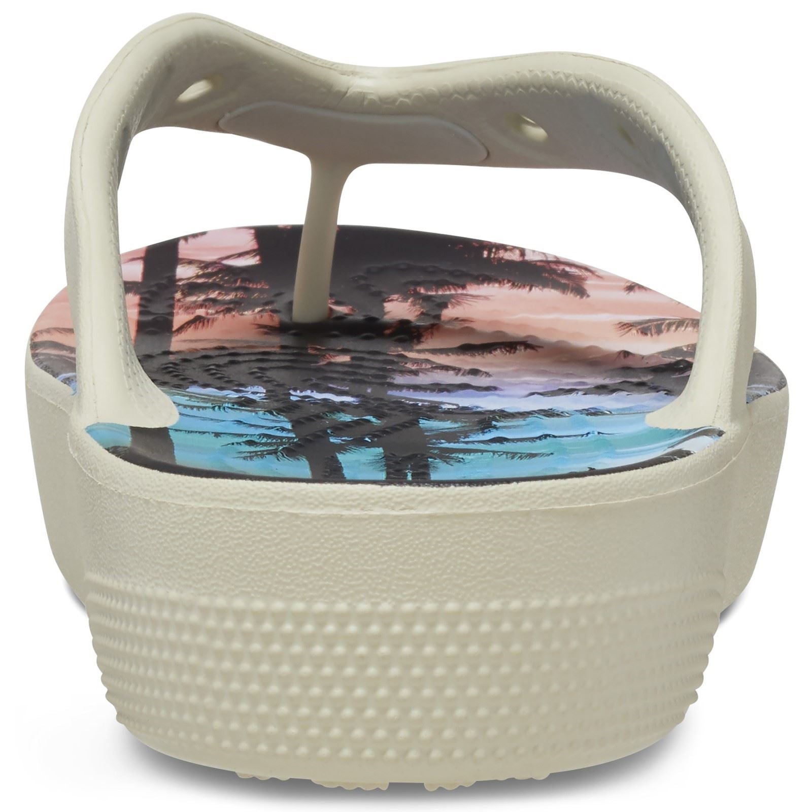 Crocs Women's Classic Summer Nostalgia Platform Flip Flop in Bone Multi 4 to 8