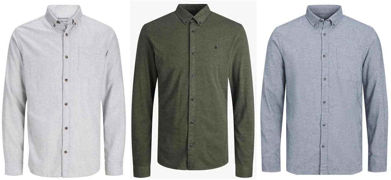 Jack & Jones Long Sleeves Shirt For Men (JJECLASSIC MELANGE) in 4 Colours, L-XL