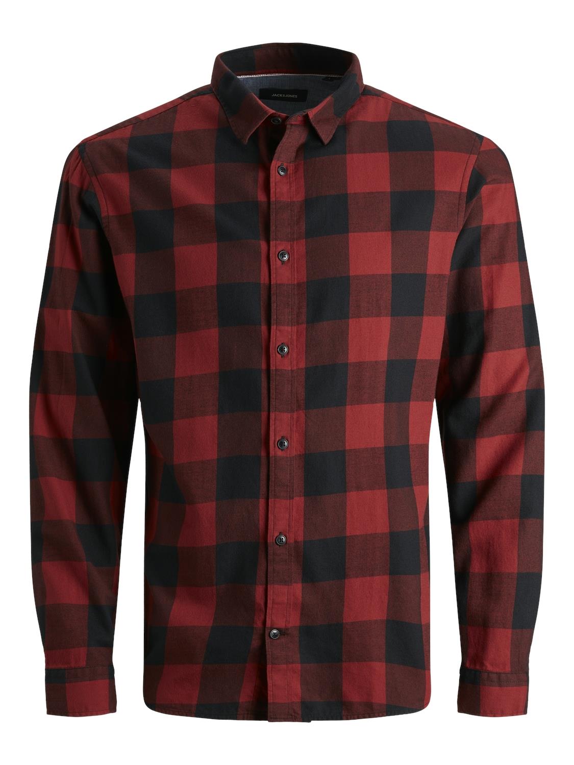 Jack & Jones Twill Checked Shirt With Long Sleeves For Men (JJEGINGHAM) in 5 Colours, L-XL