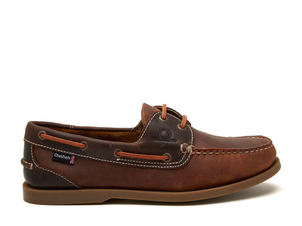 Chatham Mens Leather Bermuda II G2 Walnut/Seahorse Boat Shoes