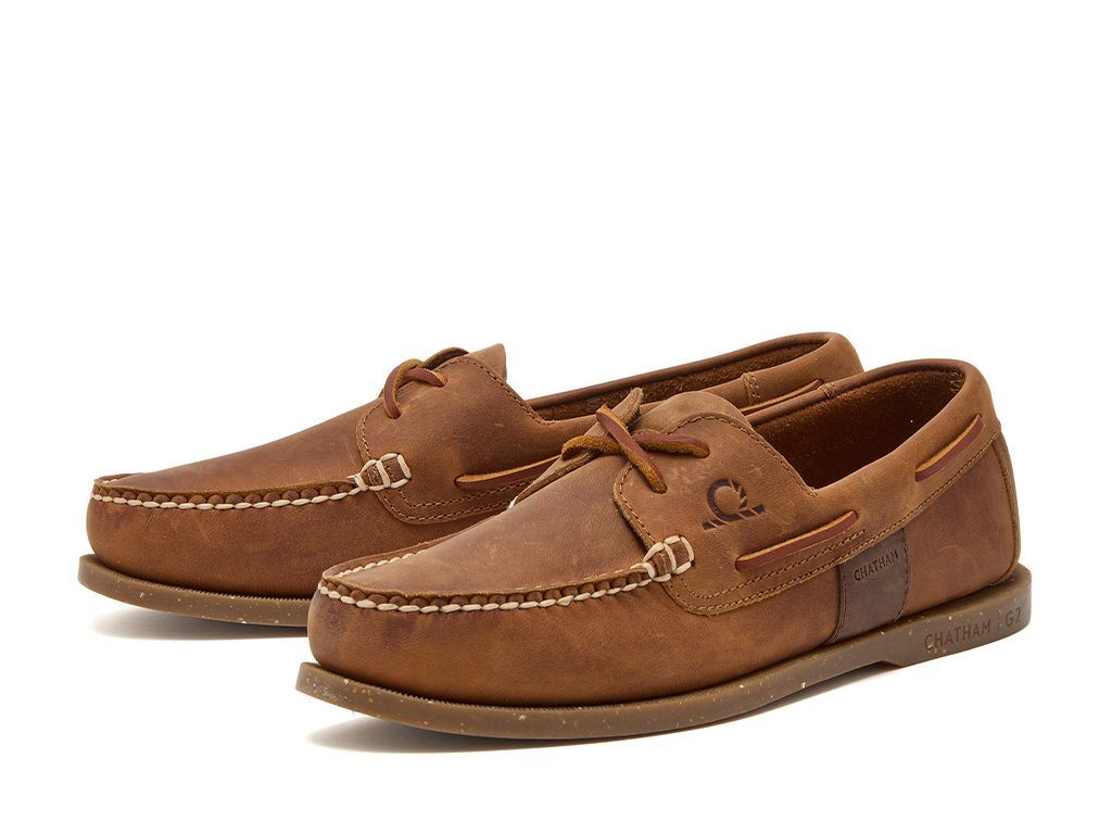 Chatham Leather Sustainable Deck Shoes For Men - Java II G2 in Walnut, 6-15