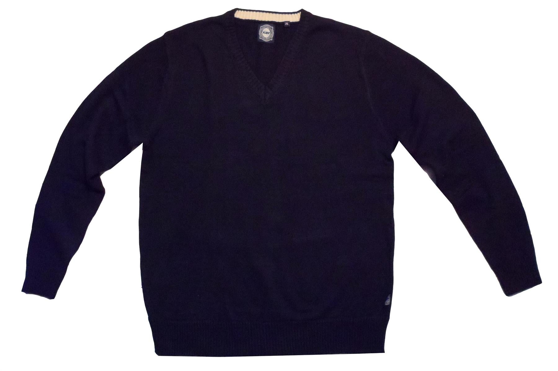 KAM Mens Premium Cotton V Neck Pullover/Jumper