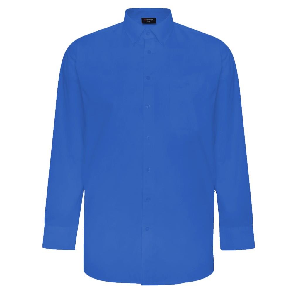 Espionage Big Size Mens Cotton Rich Long Sleeve Plain Shirt (150) 2XL - 8XL, 7 Colours
