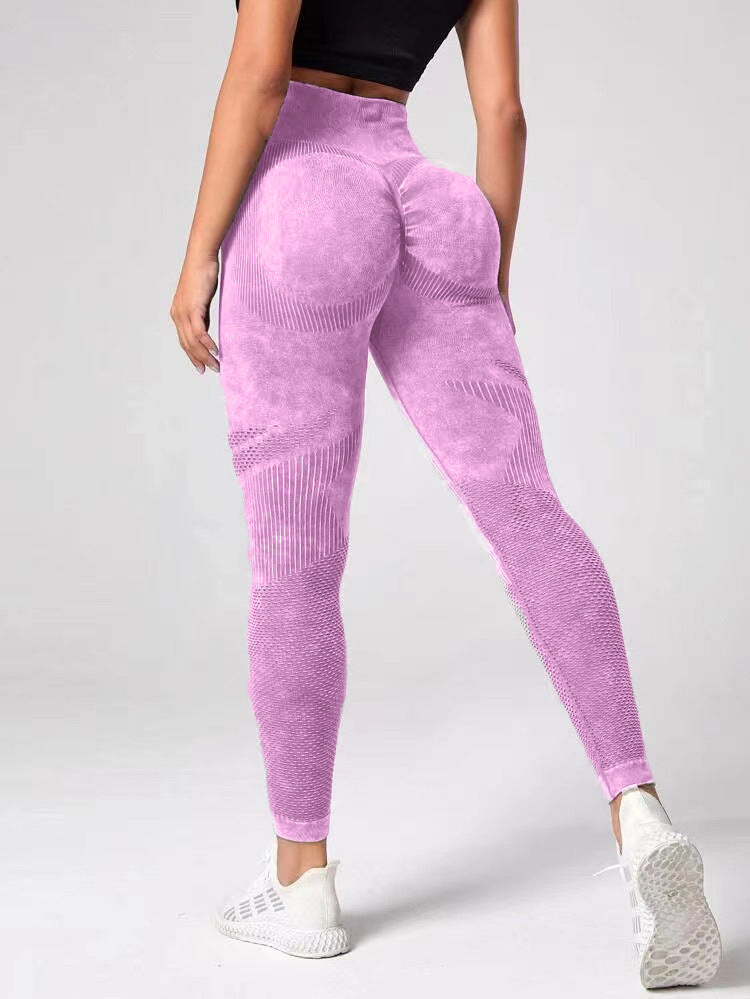Hollow Design Seamless Leggings High Waist Hip Lifting Running Sports Fitness Yoga Pants Fashion Women's Clothing