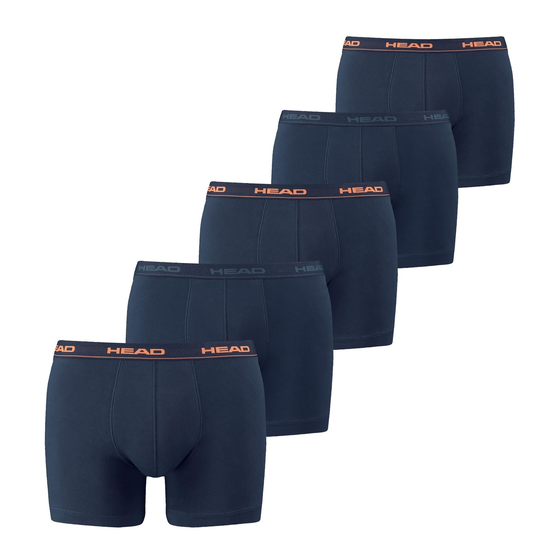 Head Men's Cotton Jersey 5 Pack Ribbed Boxer Shorts, S-XL