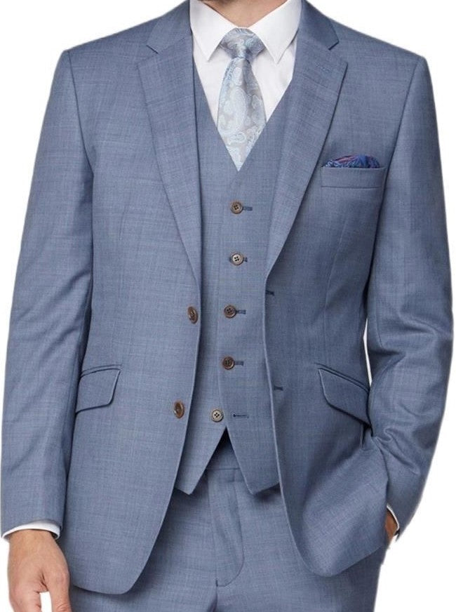 Scott Men's Classic Shark Skin Plain Jacket in Light Blue, 40 to 60 Short to Long