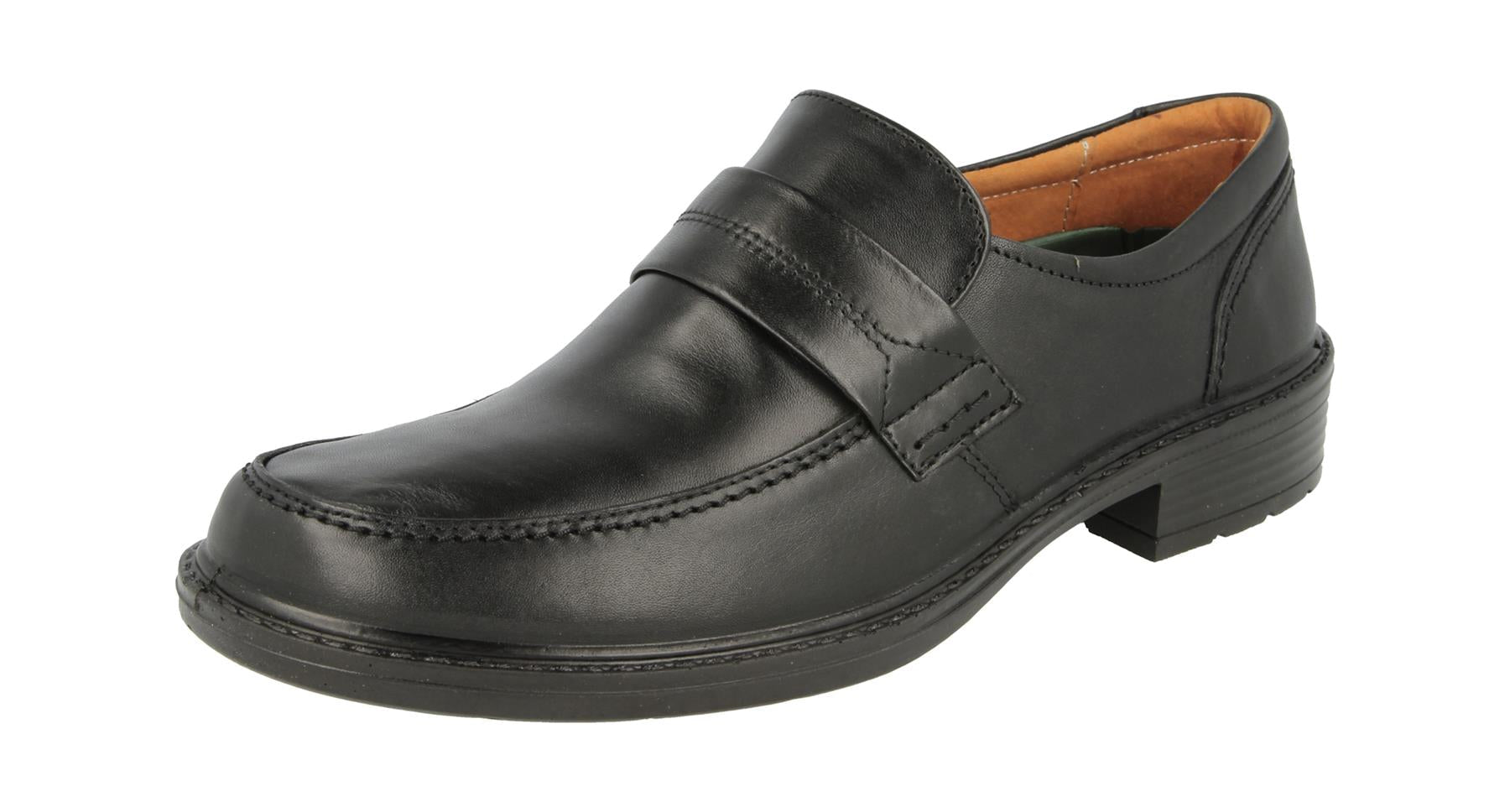 DB Mens Wide Fit (EE) Easy Wear Leather Slip On Shoes (Keaton) in Black Size 7.5